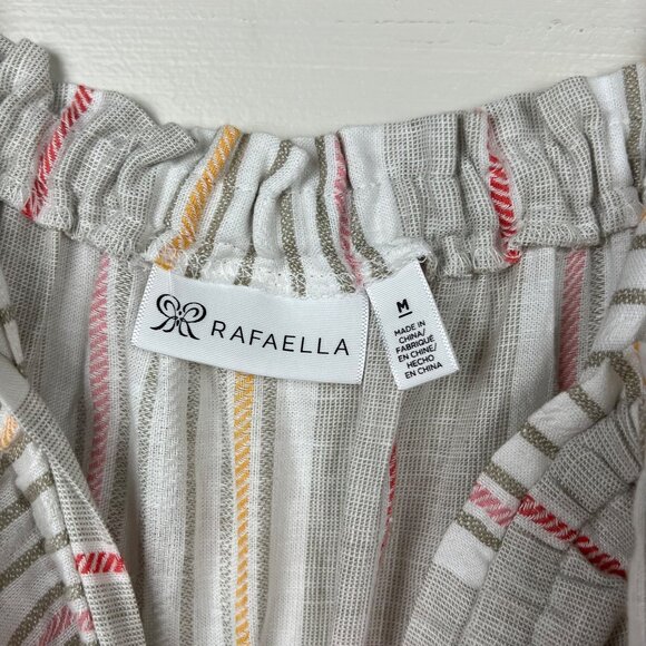 NWT Rafaella Women's Natural Striped Off Shoulder Wide Leg Jumpsuit Size M - Picture 5 of 8